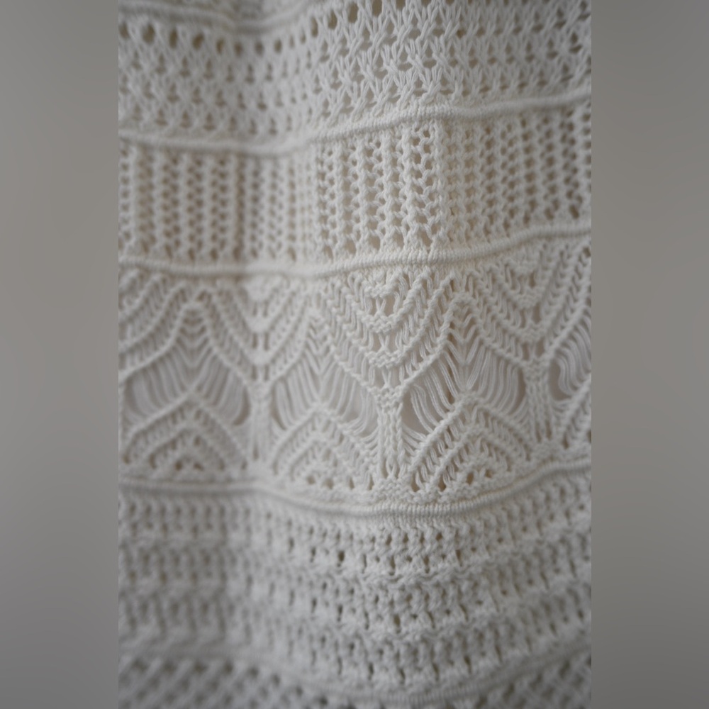 Abercrombie & Fitch Cream Crochet Knit Dress Boho Midi Size M (Tall) Fairy - Picture 10 of 15